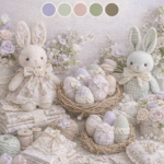 Descubra os tons para a Páscoa 2026 e veja como aplicar essa paleta suave e elegante em artesanato com linhas e tecidos.